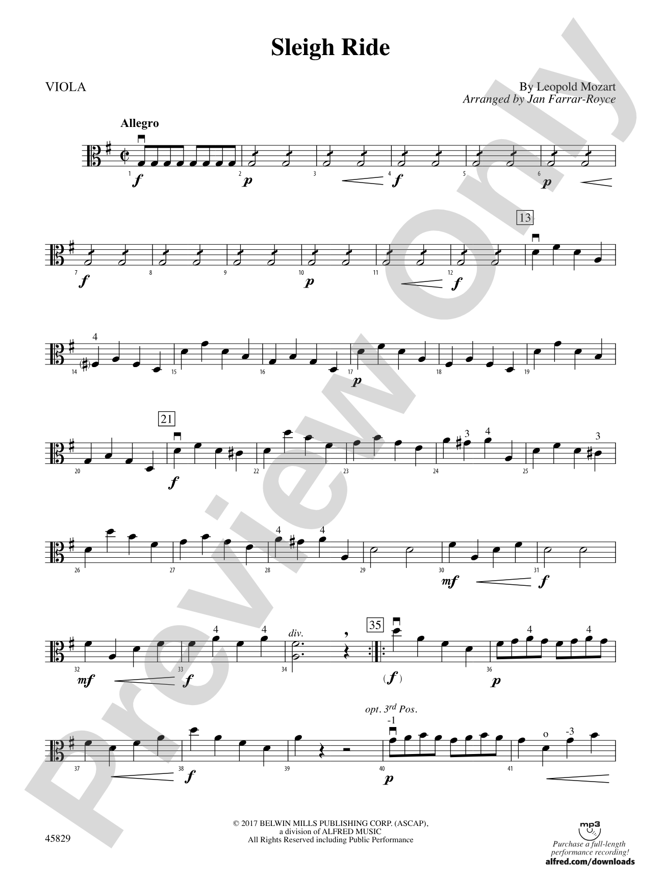 Sleigh Ride: Viola