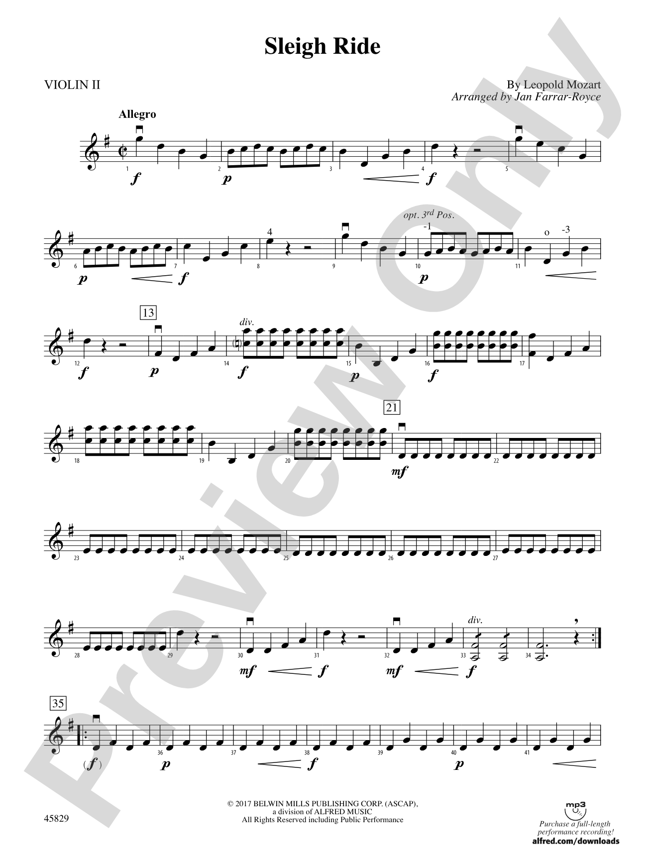 Sleigh Ride: 2nd Violin