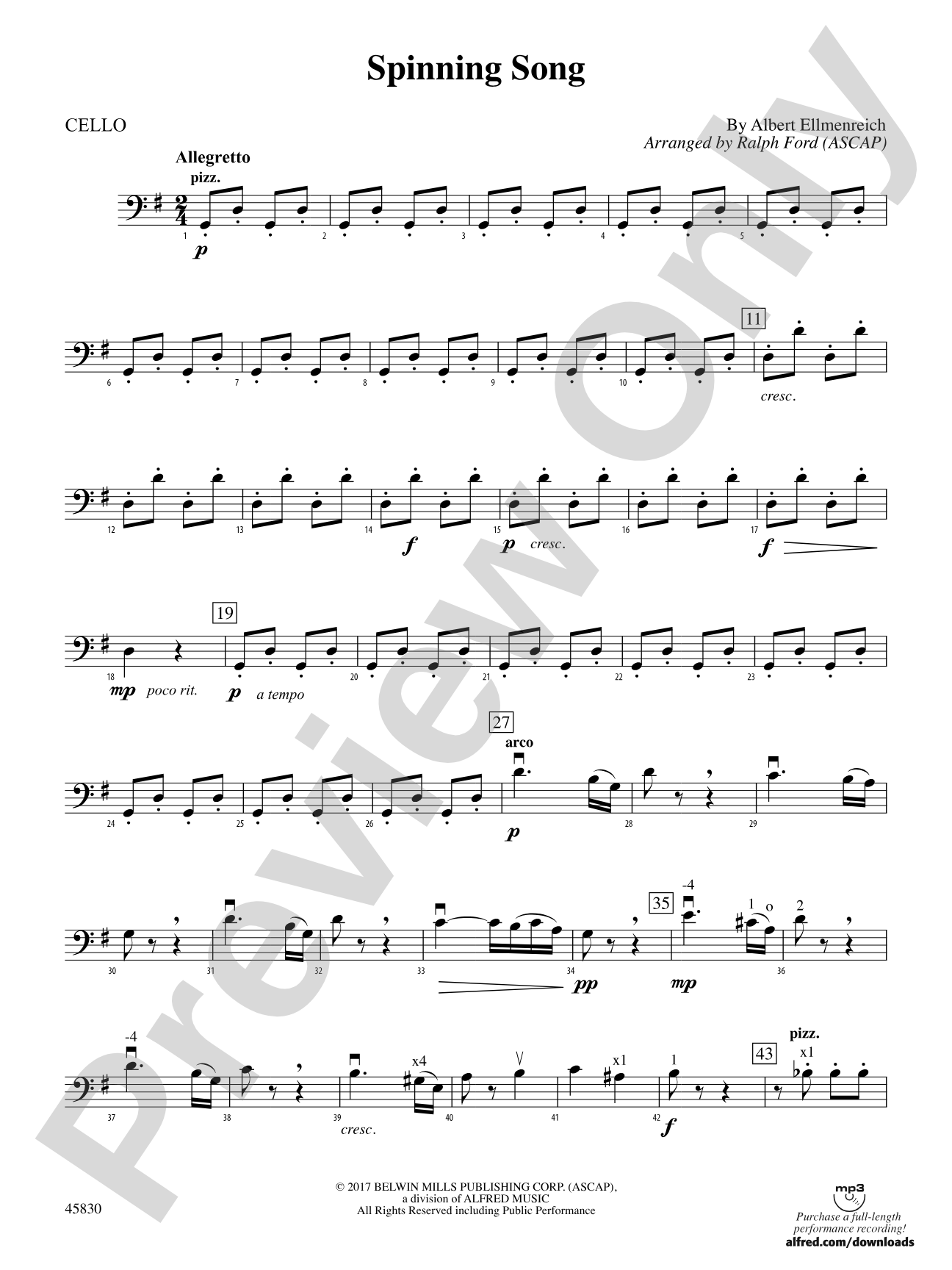 Spinning Song: Cello