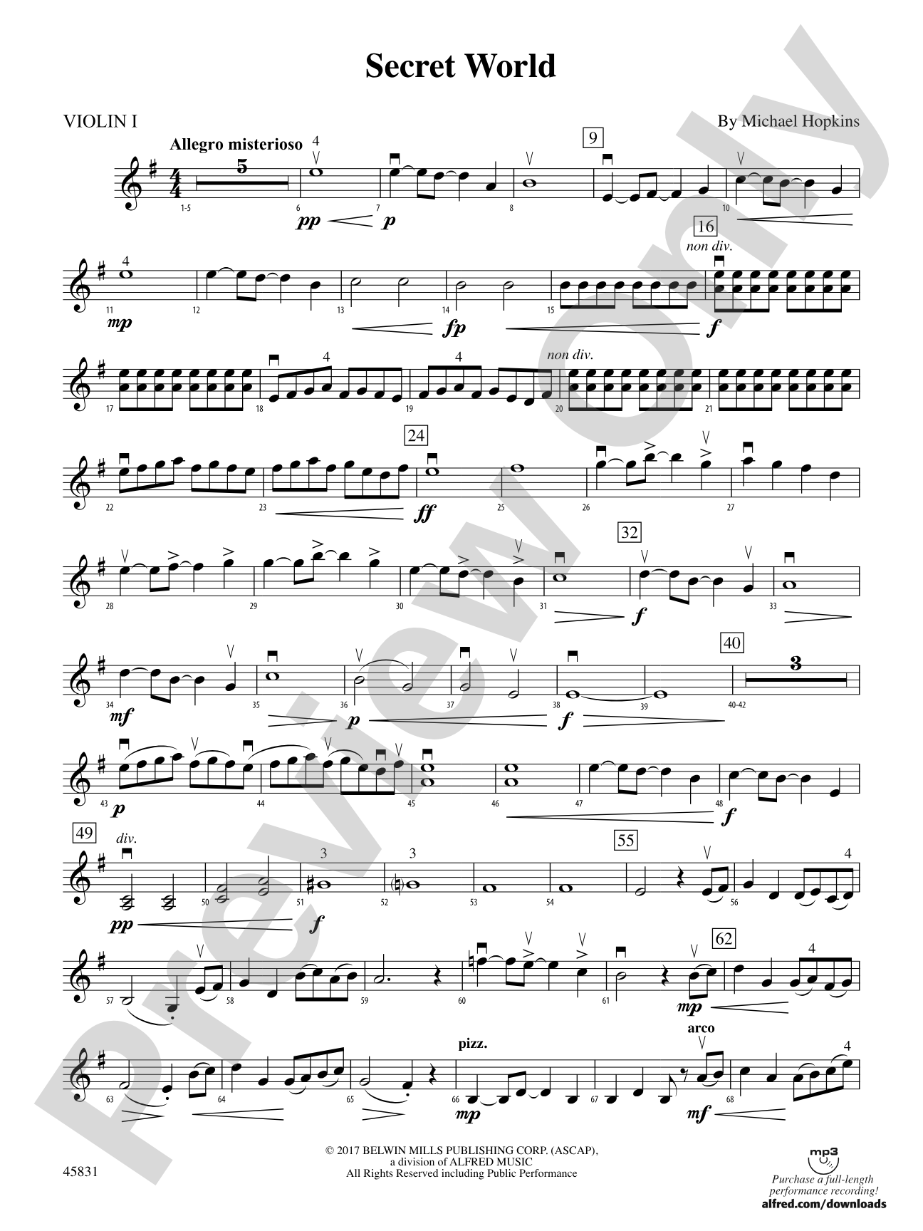 Secret World: 1st Violin