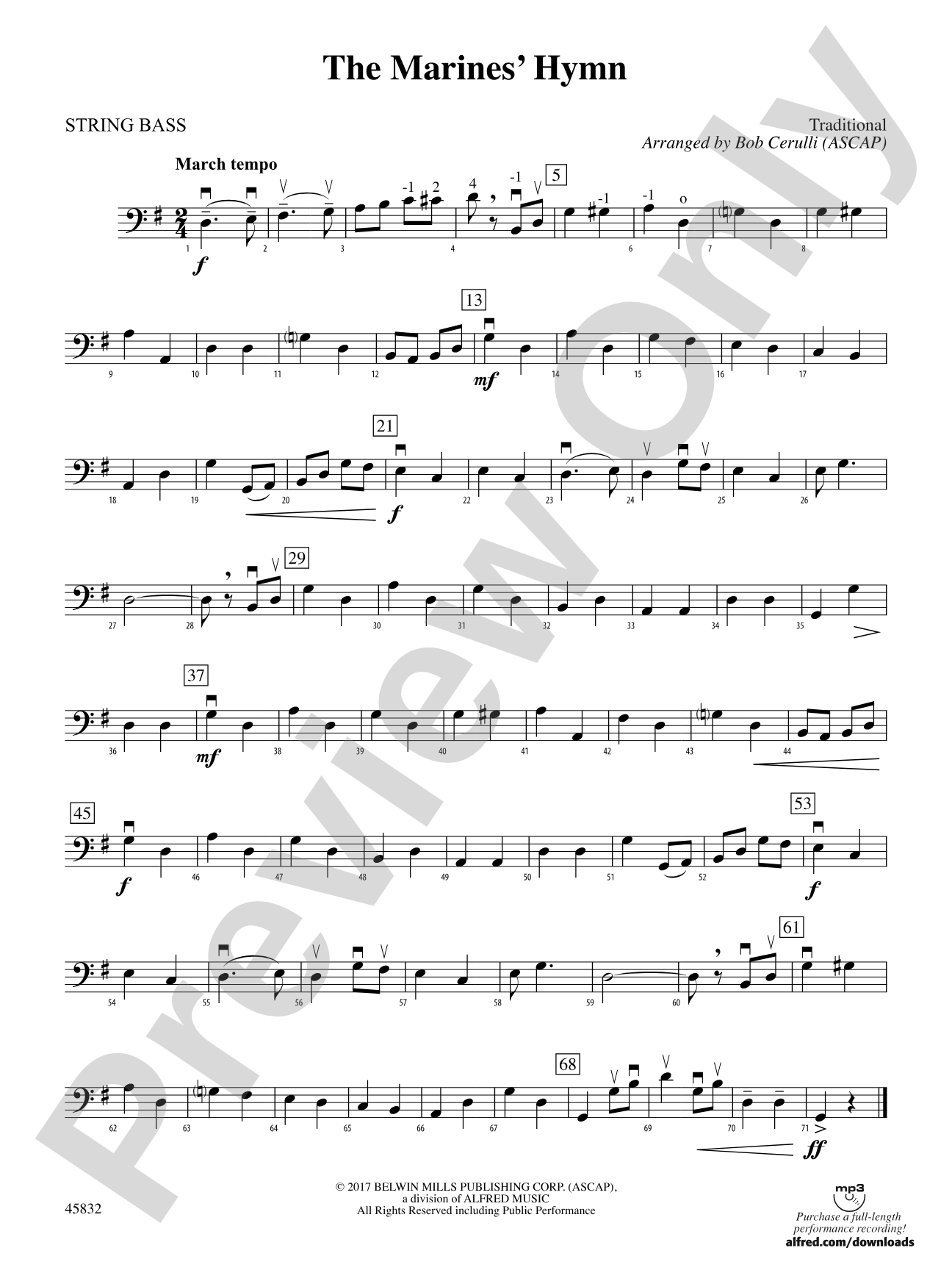 The Marines' Hymn: String Bass
