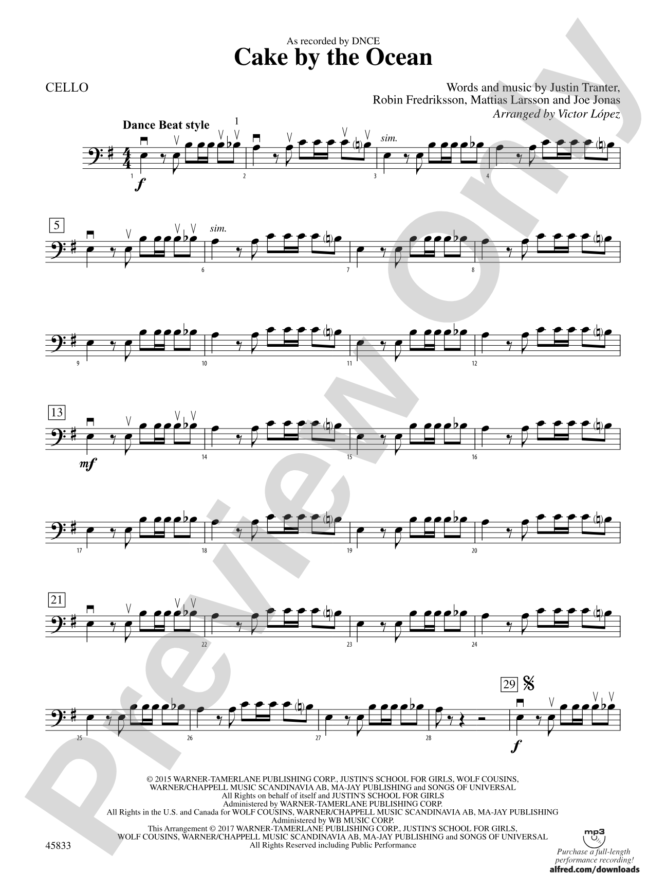 Cake by the Ocean: Cello