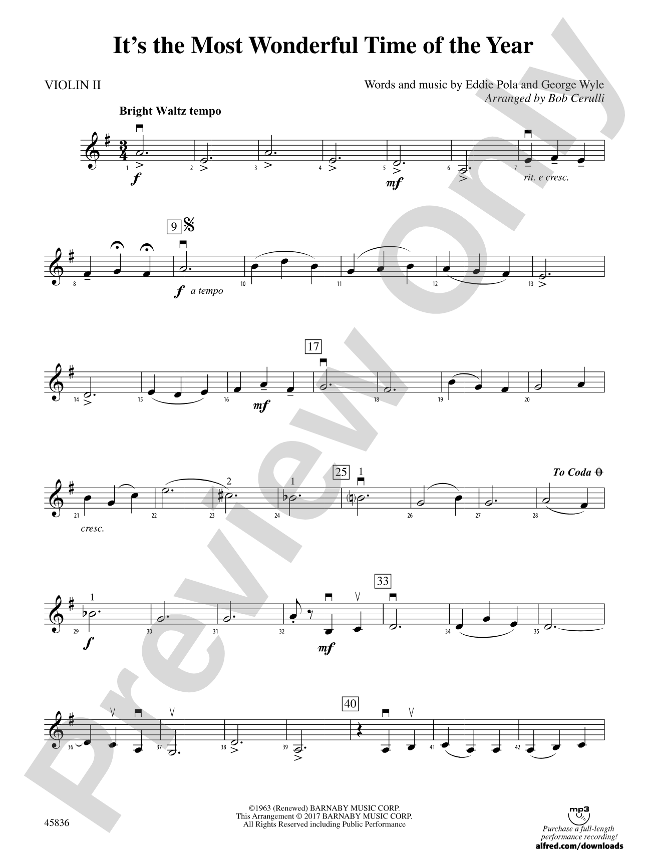 It's the Most Wonderful Time of the Year: 2nd Violin