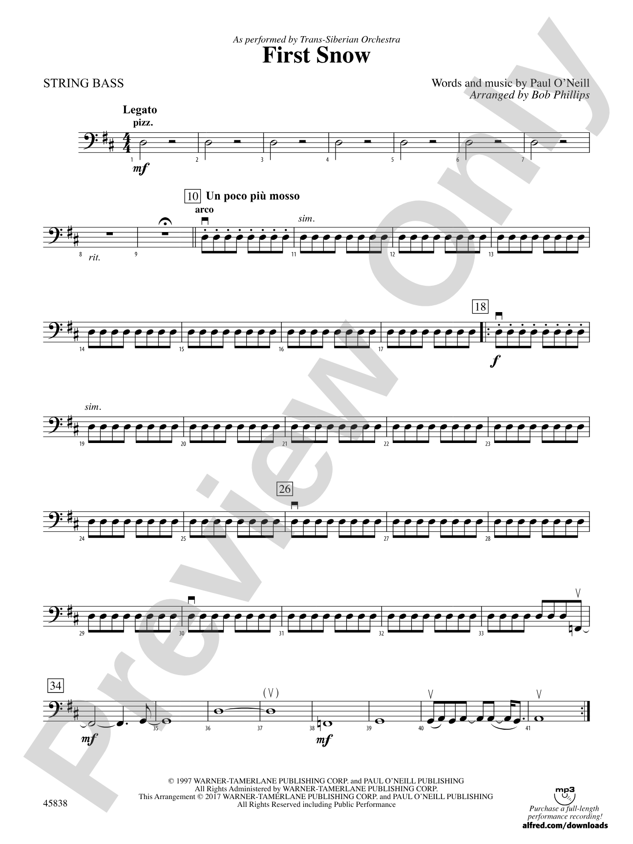 First Snow: String Bass
