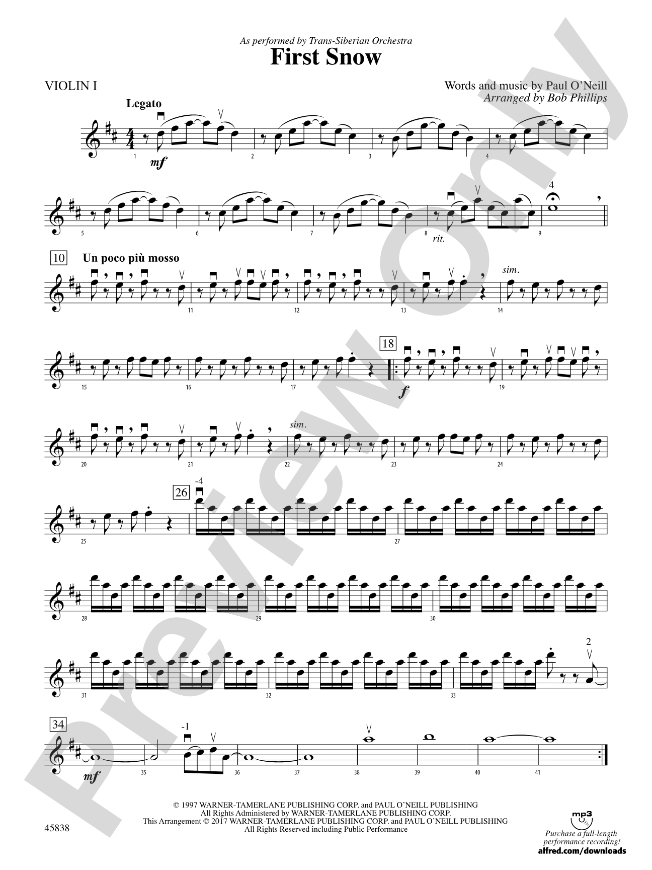 First Snow: 1st Violin