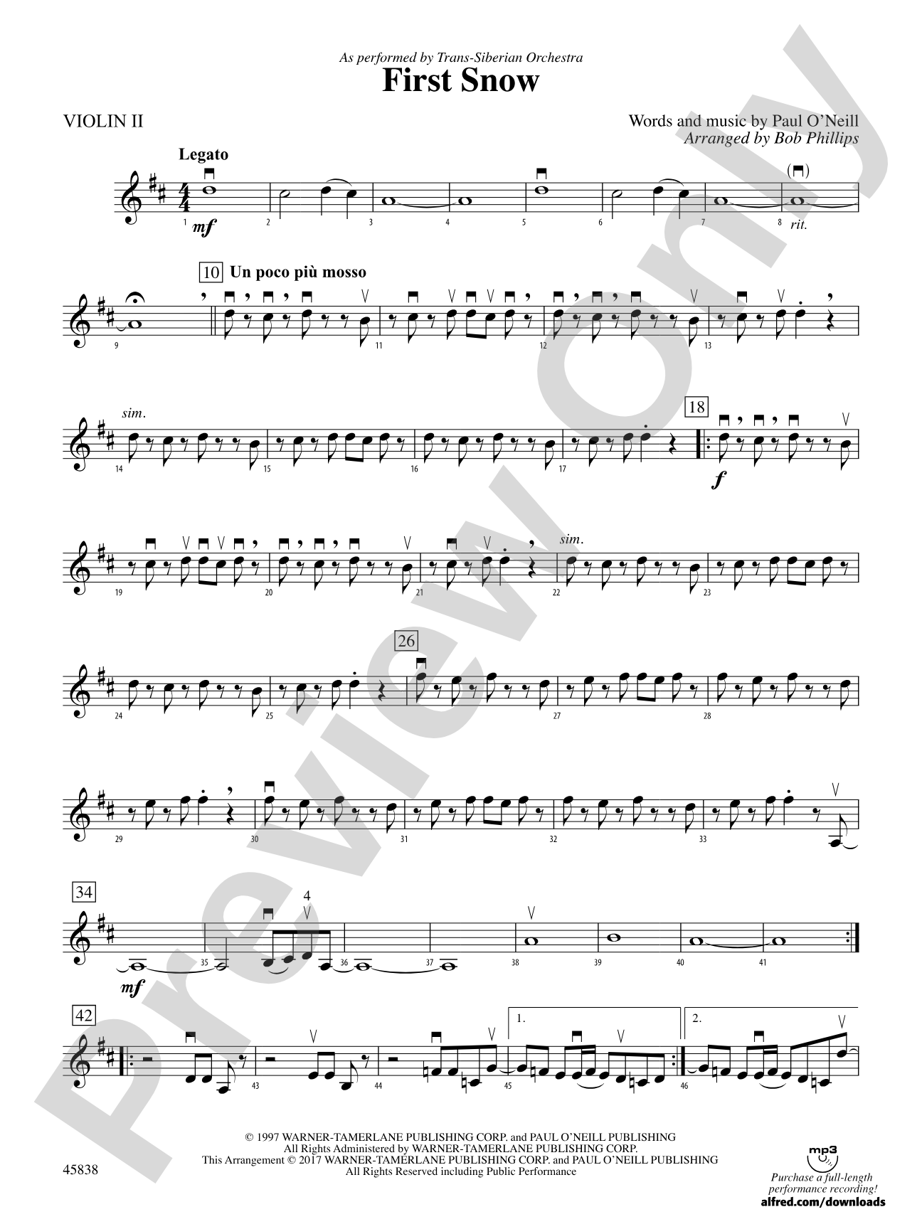 First Snow: 2nd Violin