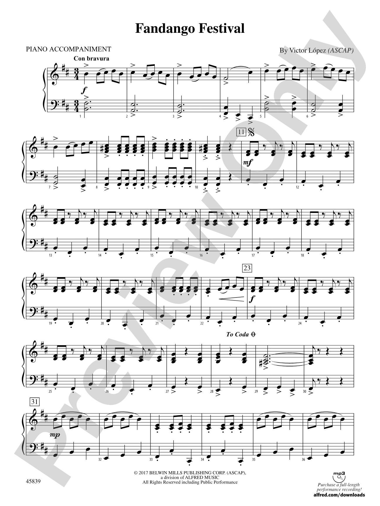 Fandango Festival: Piano Accompaniment