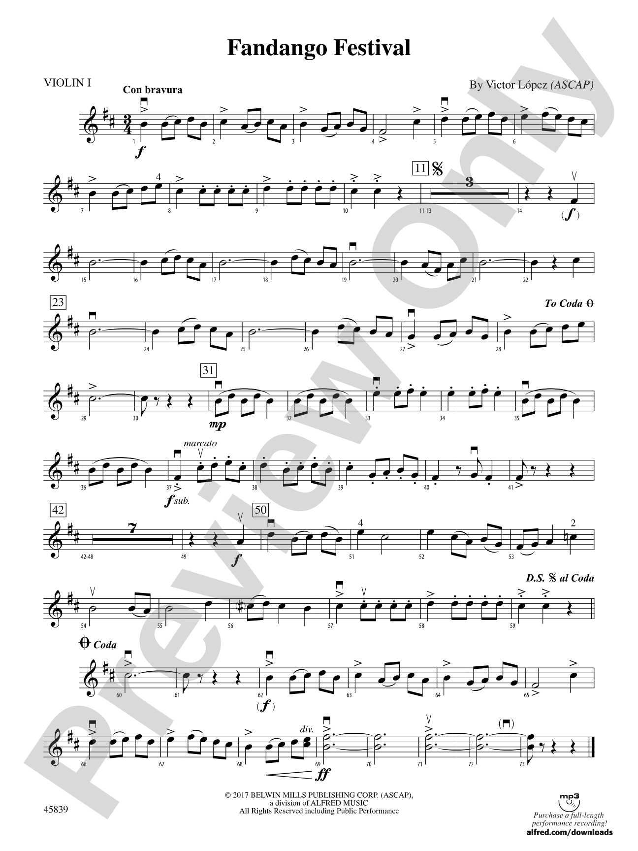 Fandango Festival: 1st Violin