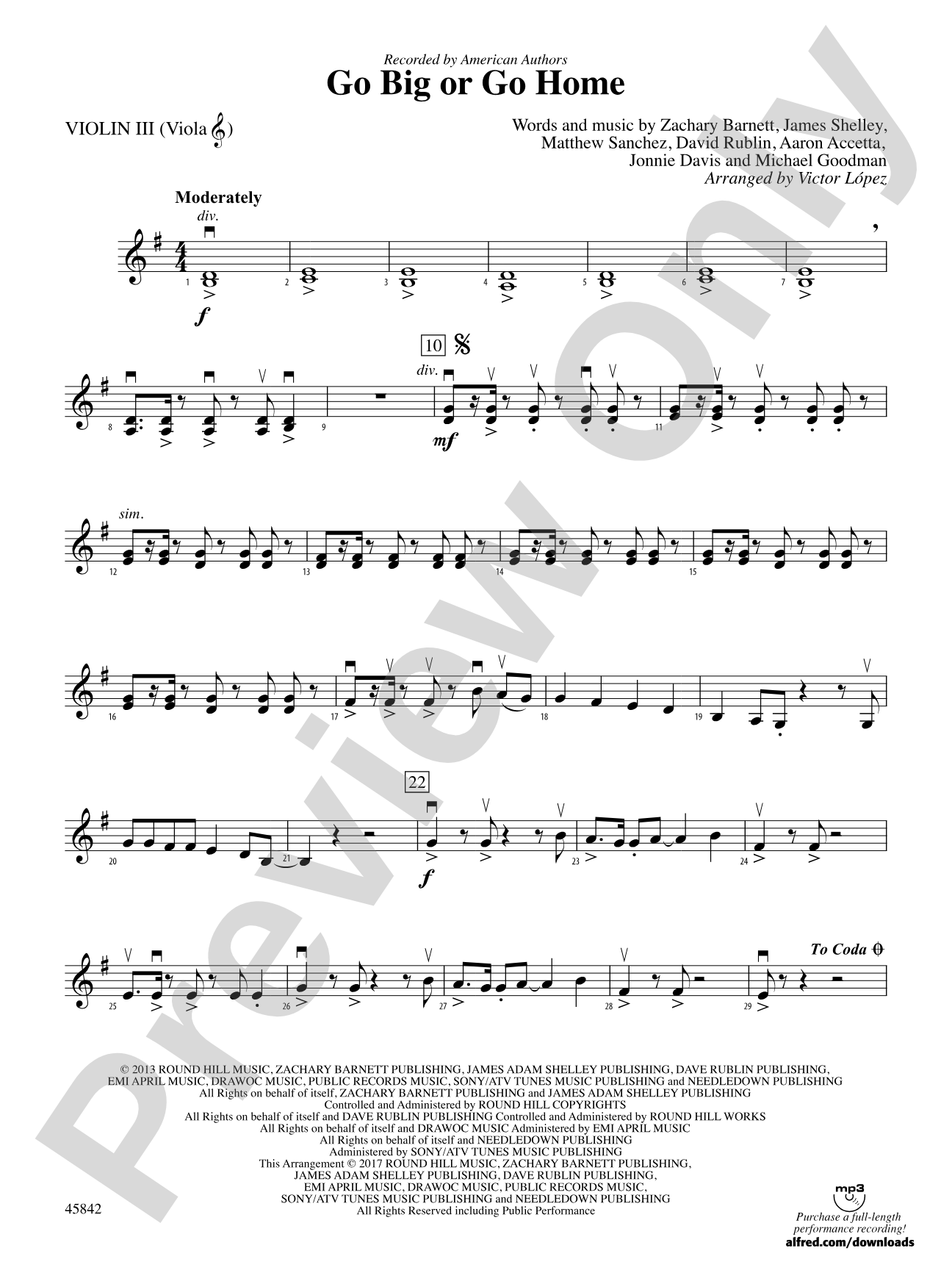 Go Big or Go Home: 3rd Violin (Viola [TC])