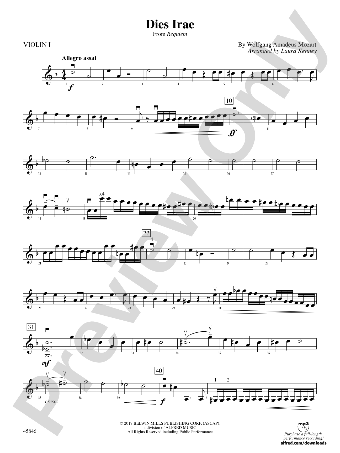 Dies Irae: 1st Violin