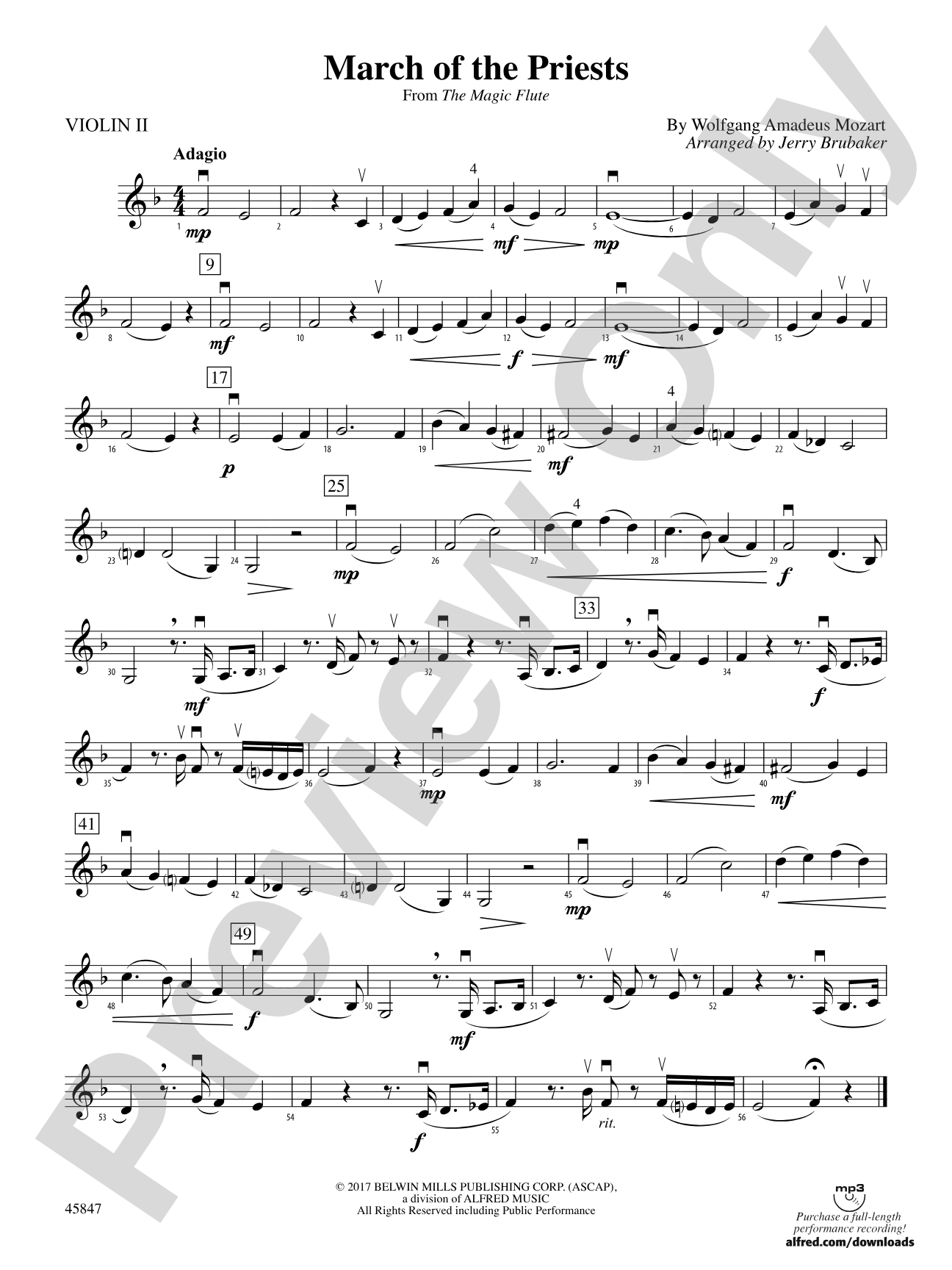 March of the Priests: 2nd Violin
