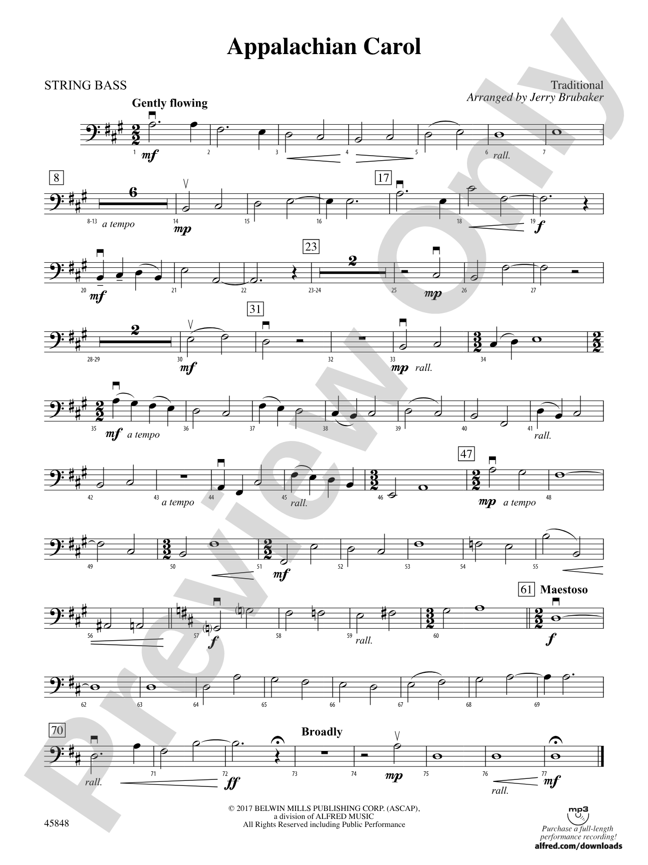 Appalachian Carol: String Bass