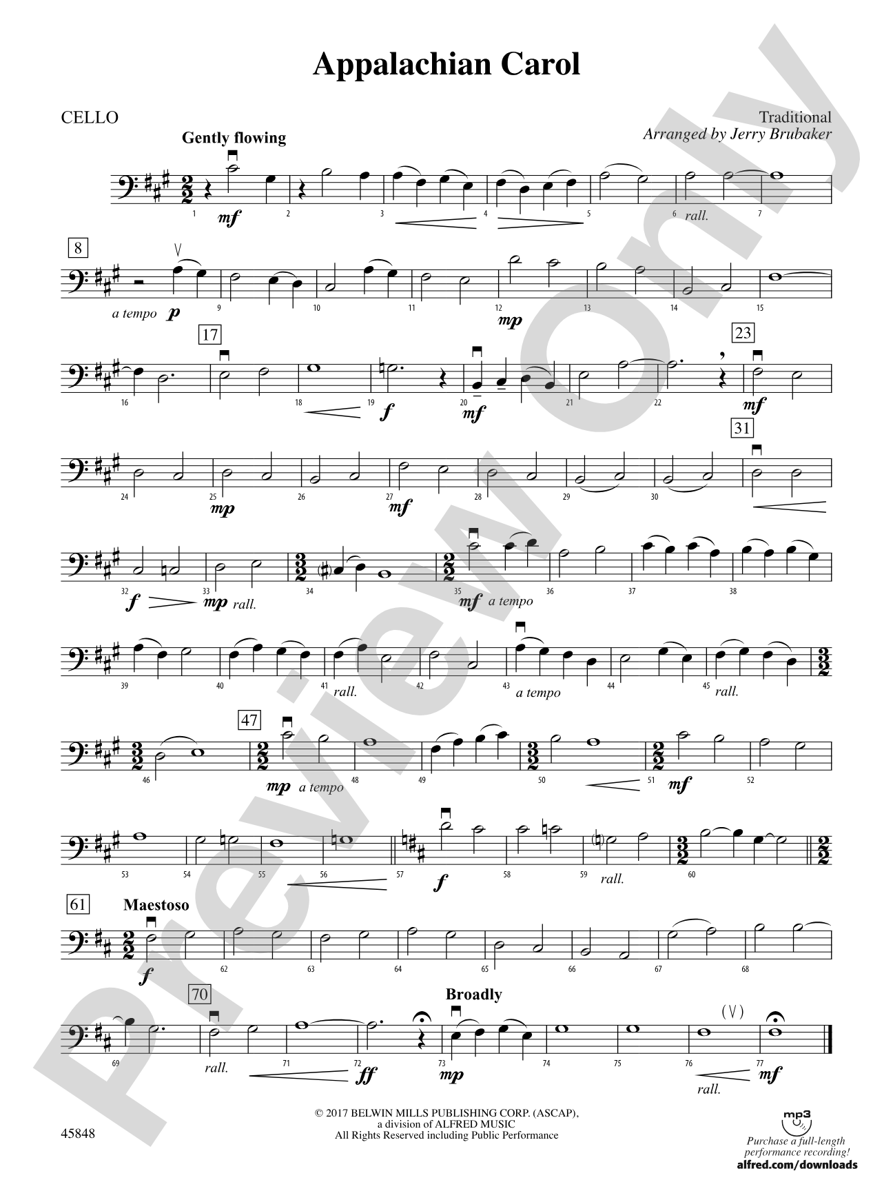 Appalachian Carol: Cello