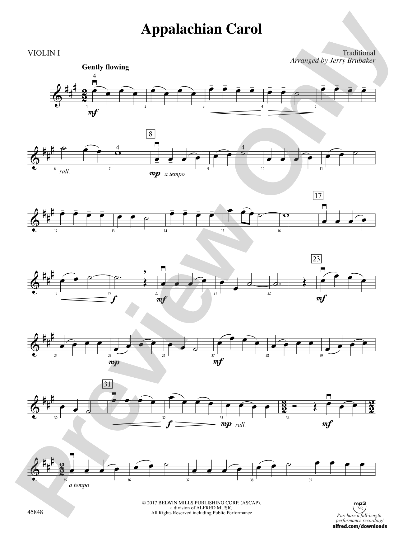 Appalachian Carol: 1st Violin