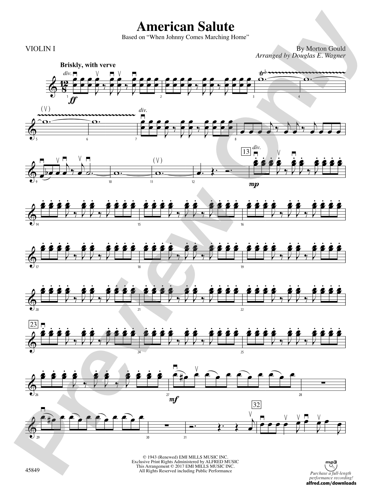 American Salute: 1st Violin