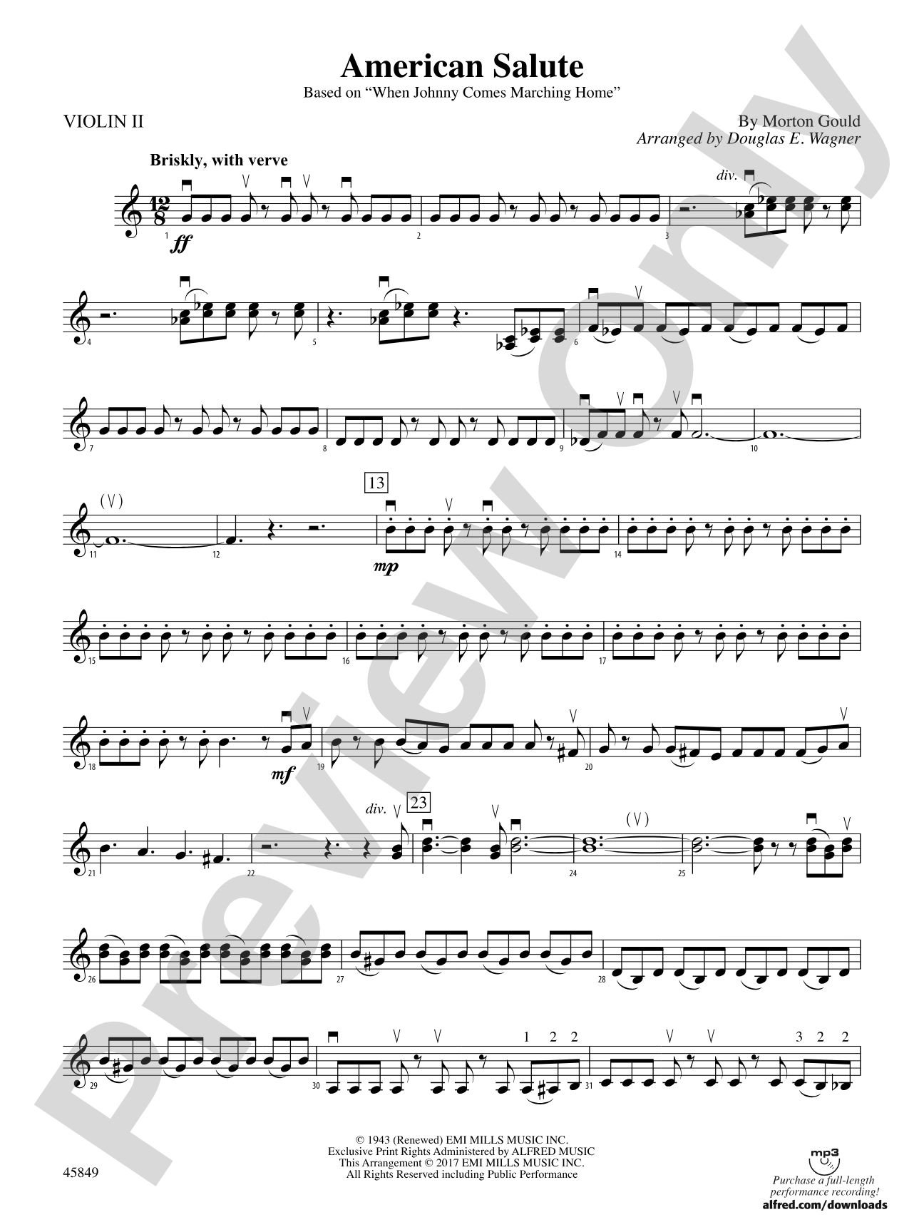American Salute: 2nd Violin