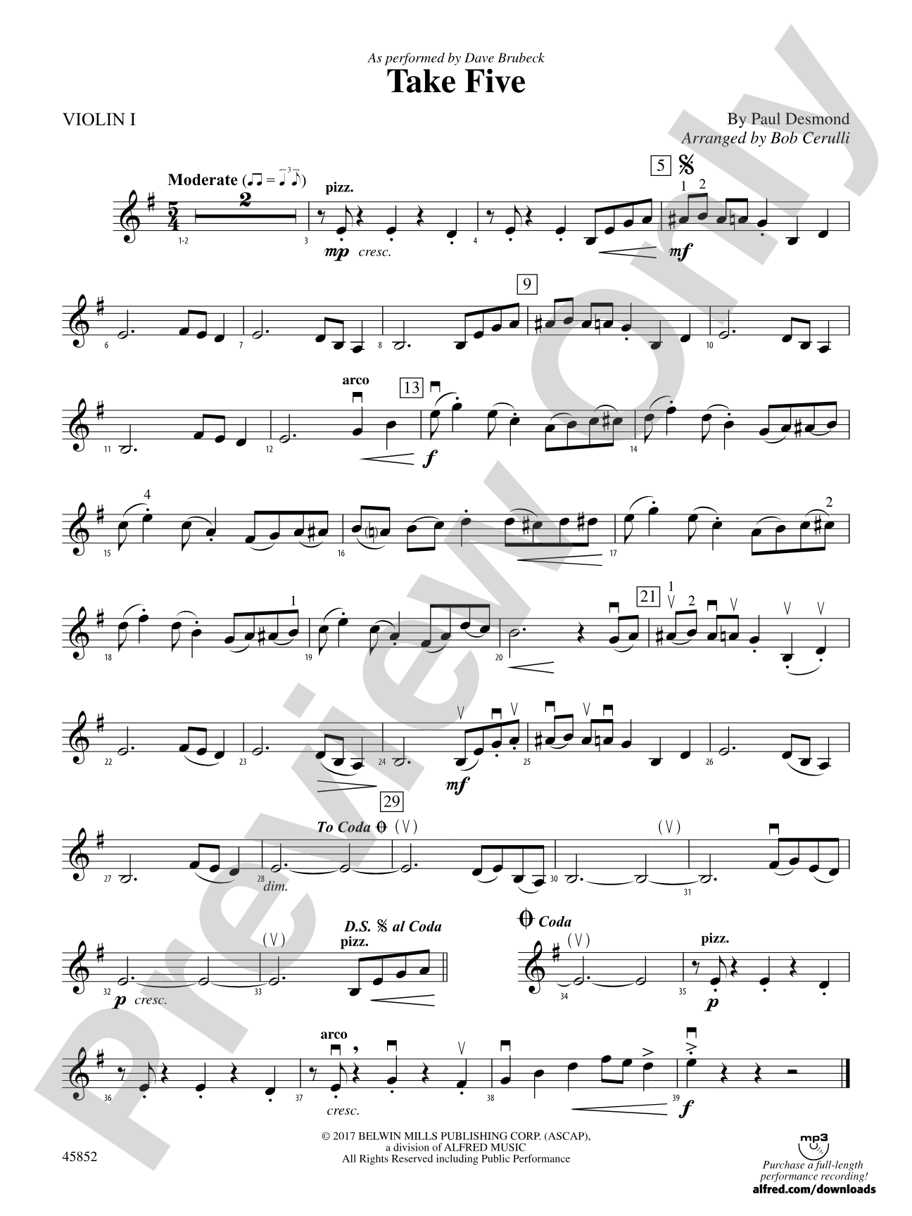 Take Five: 1st Violin