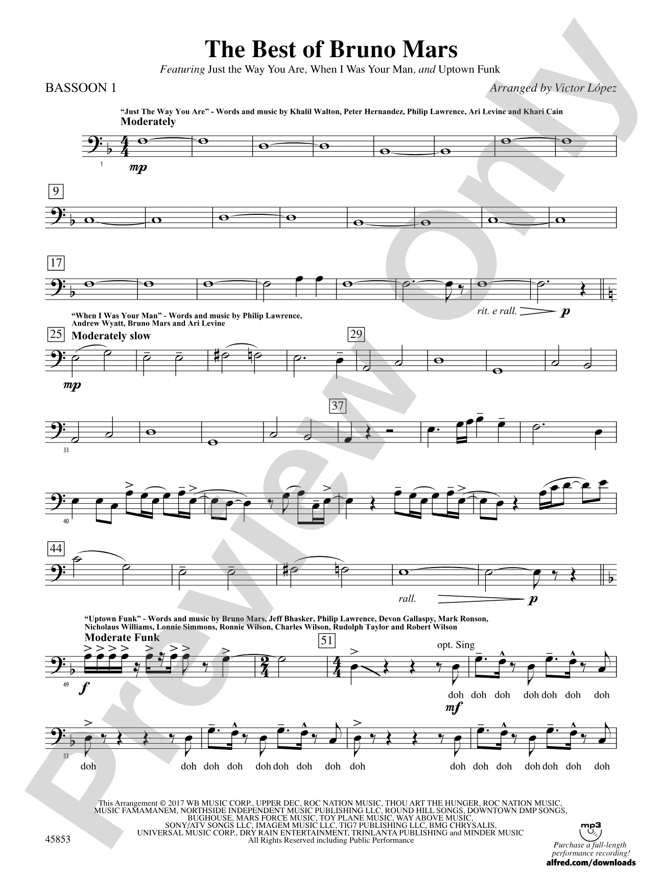 The Best of Bruno Mars: Bassoon