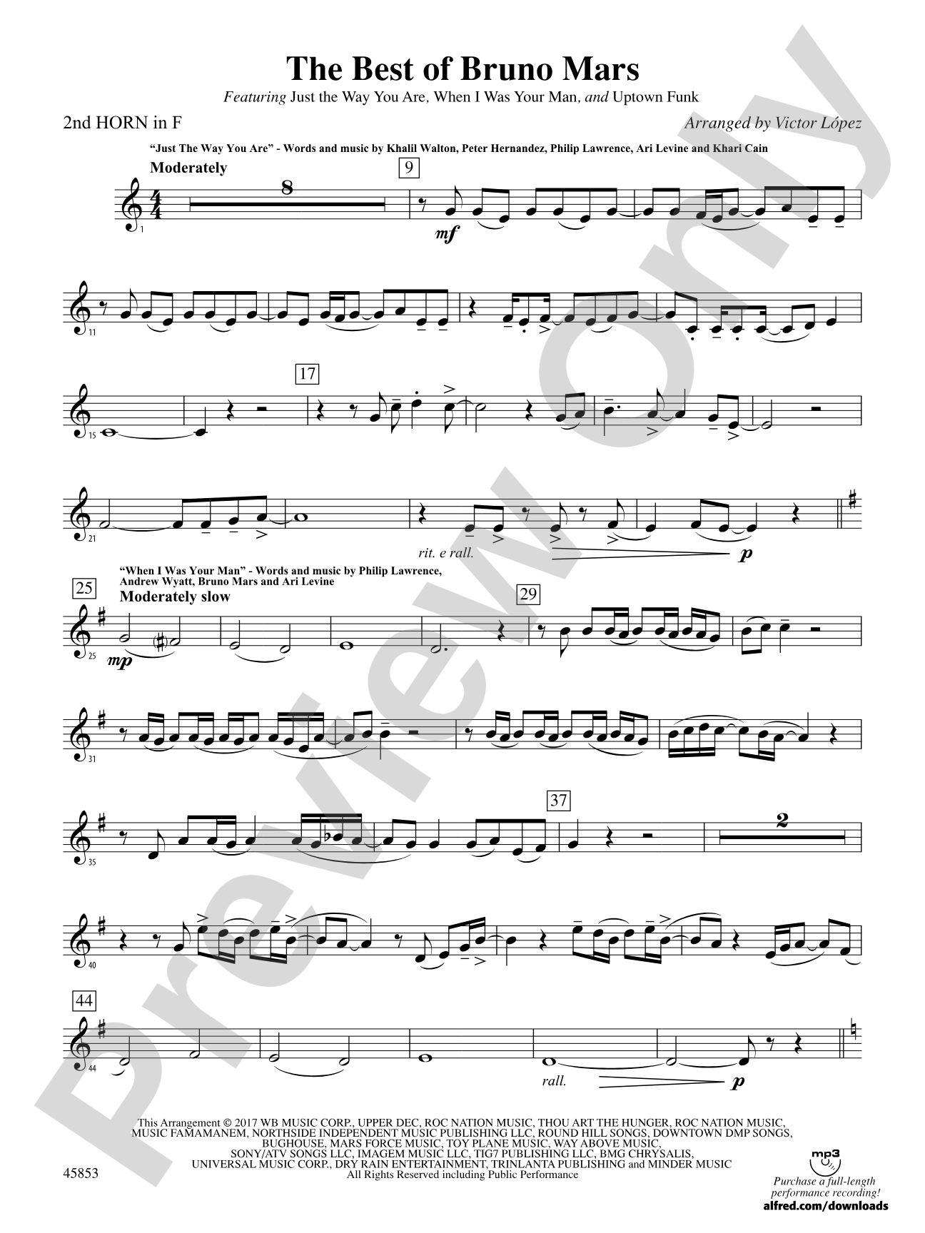 The Best of Bruno Mars: 2nd F Horn