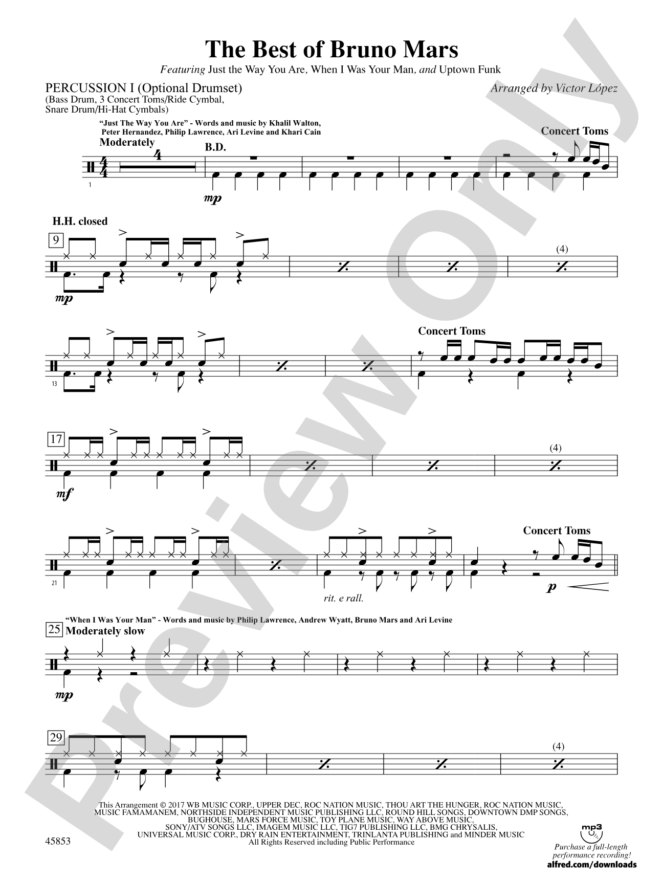 The Best of Bruno Mars: 1st Percussion