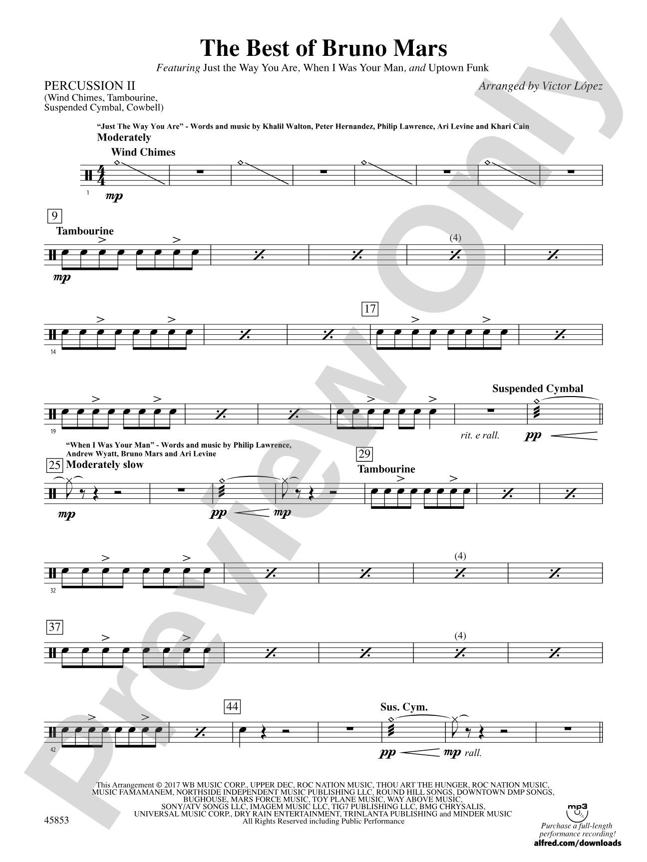 The Best of Bruno Mars: 2nd Percussion