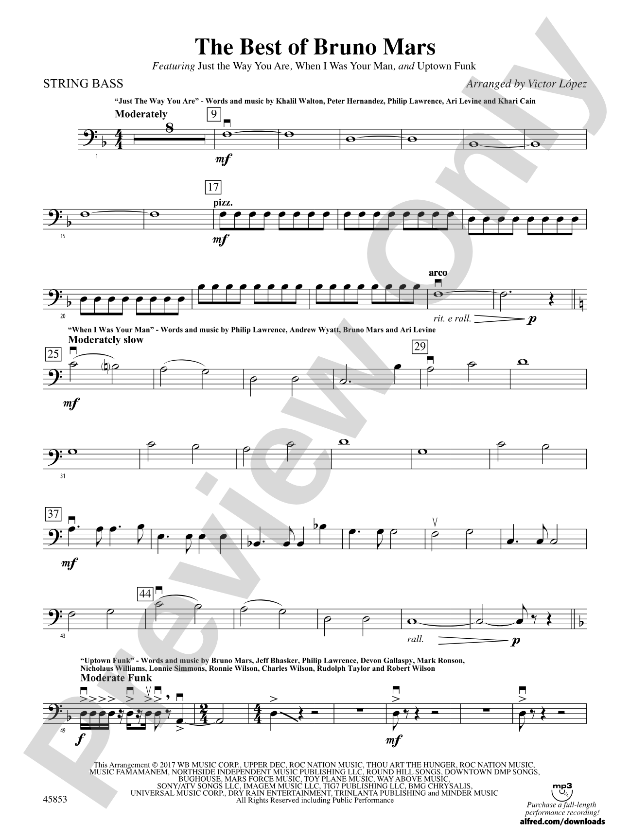 The Best of Bruno Mars: String Bass