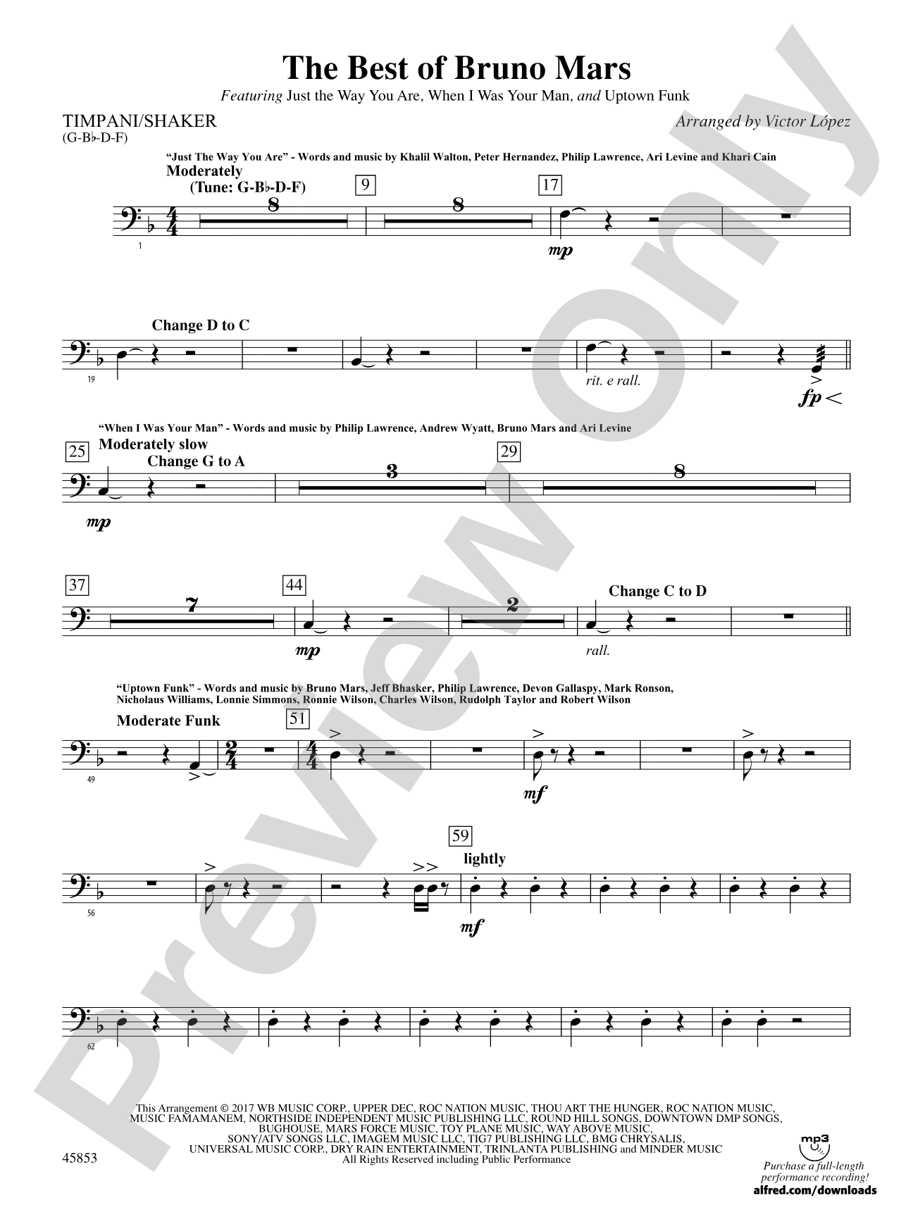The Best of Bruno Mars: Timpani