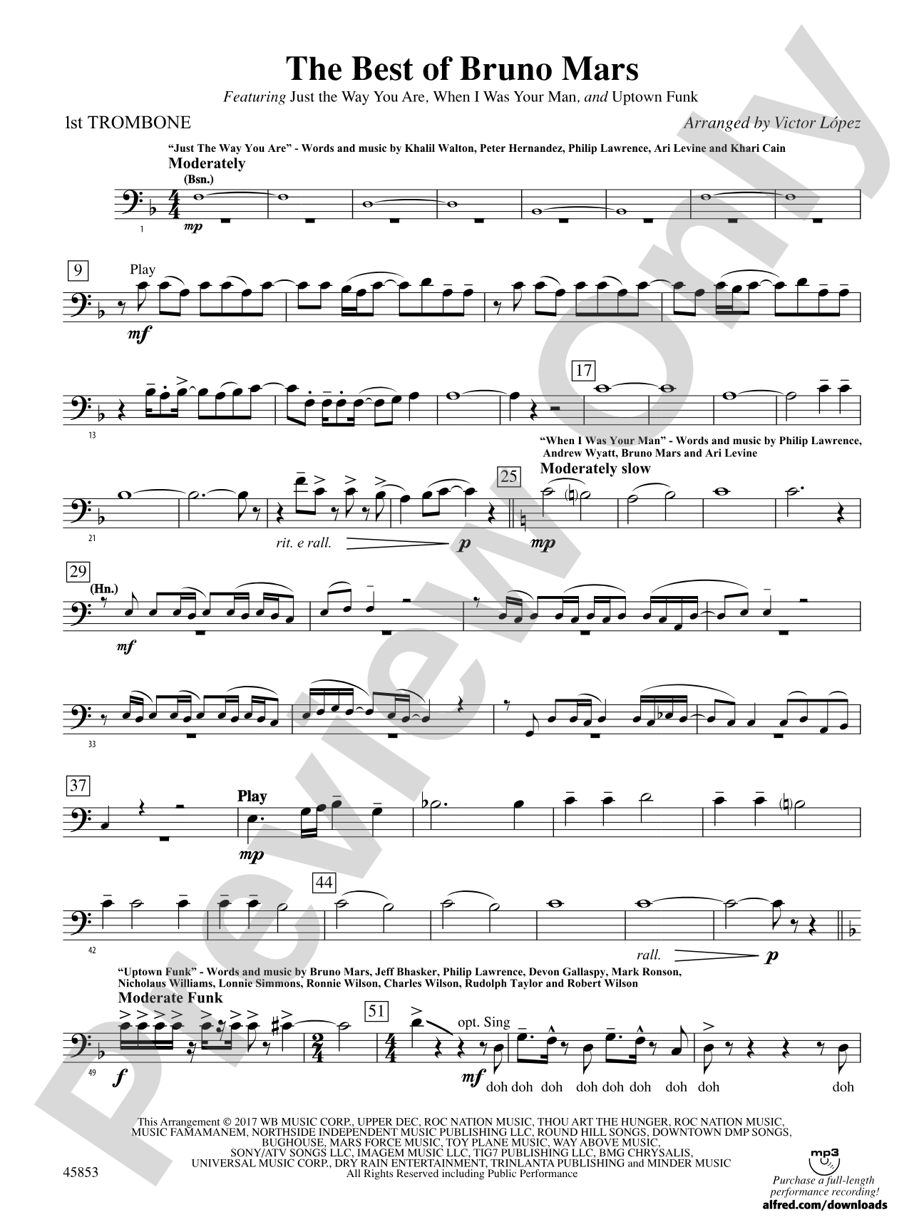 The Best of Bruno Mars: 1st Trombone