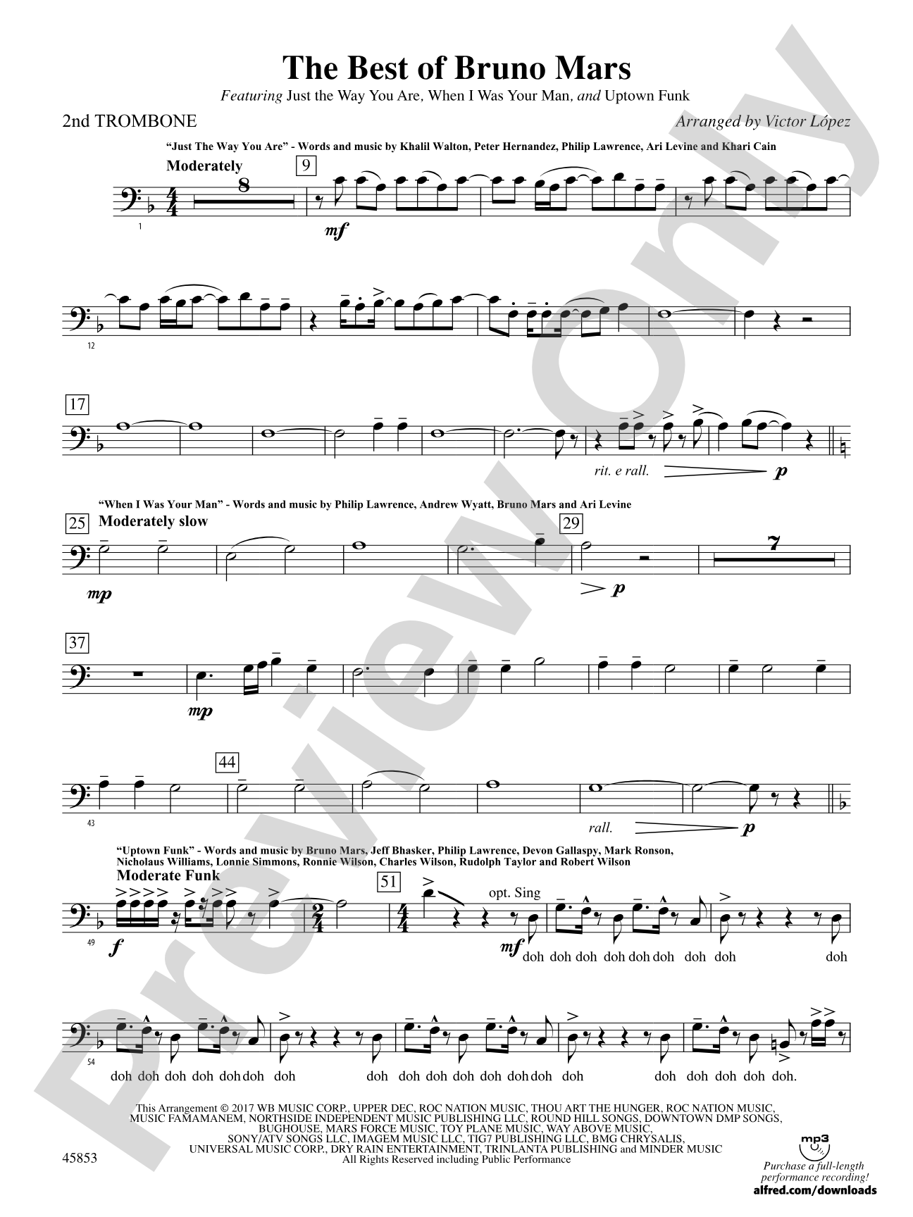 The Best of Bruno Mars: 2nd Trombone