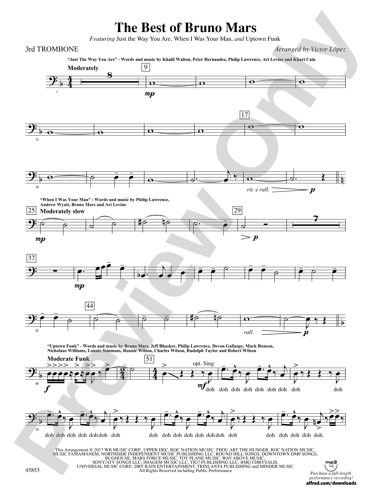 The Best of Bruno Mars: 3rd Trombone