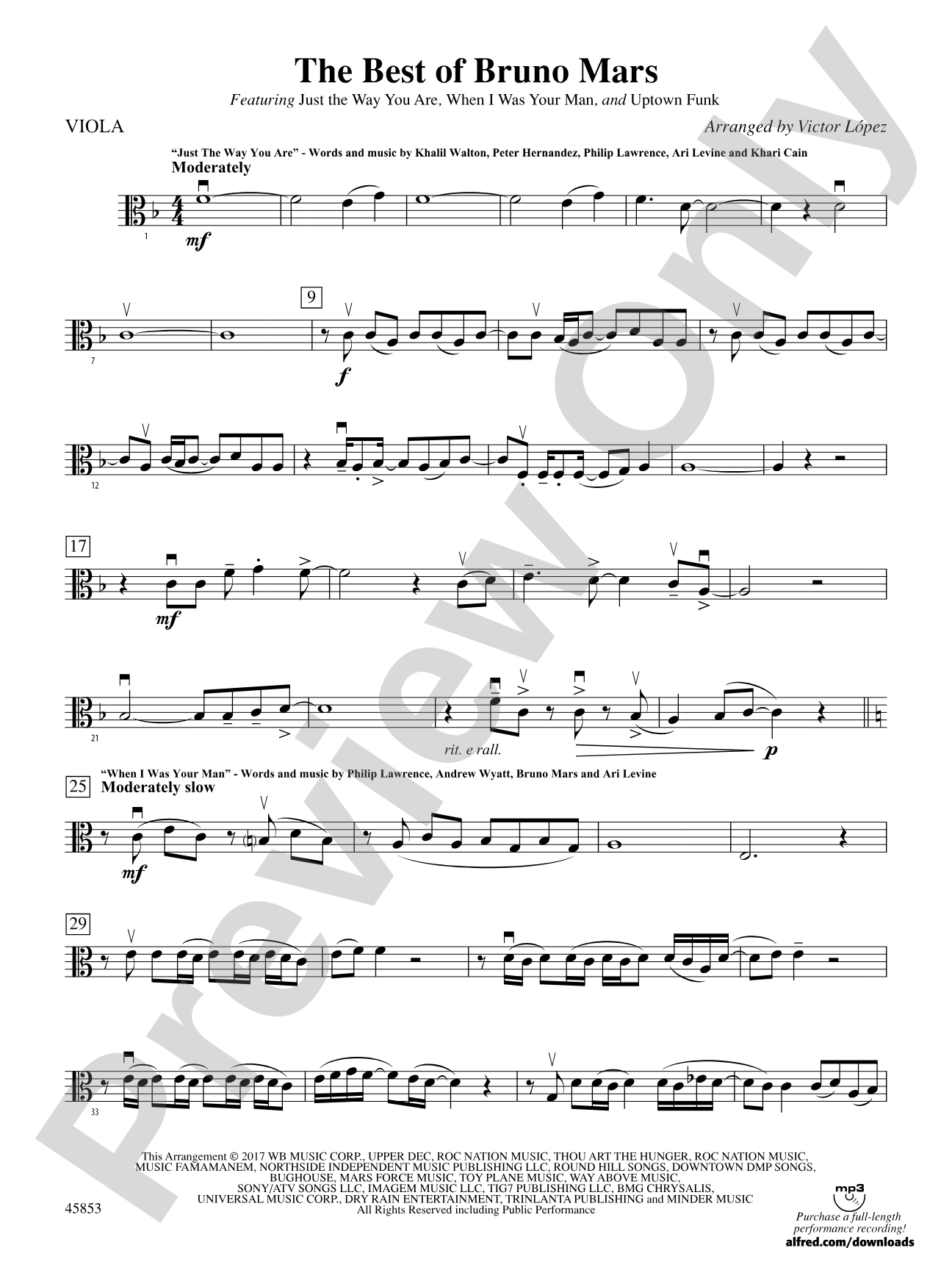 The Best of Bruno Mars: Viola