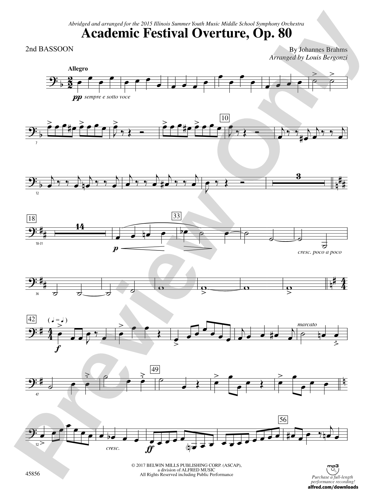 Academic Festival Overture, Op. 80: 2nd Bassoon