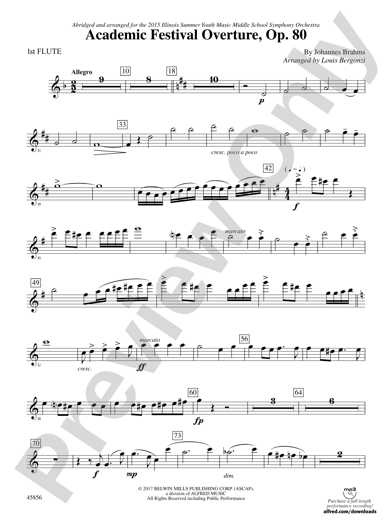 Academic Festival Overture, Op. 80: Flute