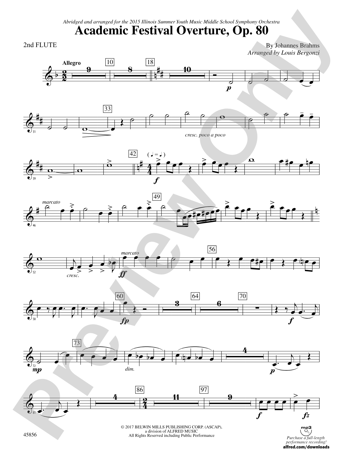 Academic Festival Overture, Op. 80: 2nd Flute