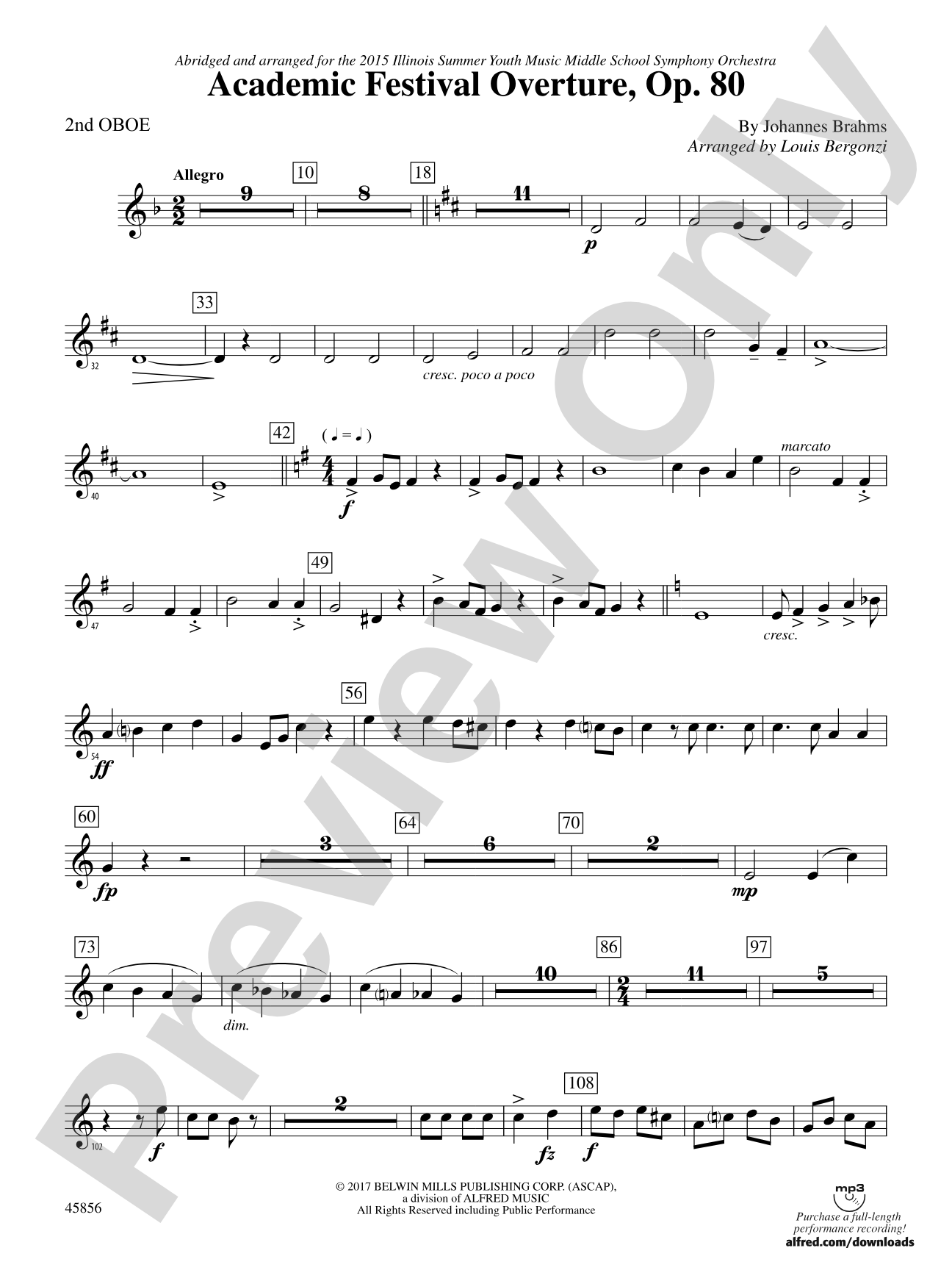 Academic Festival Overture, Op. 80: 2nd Oboe
