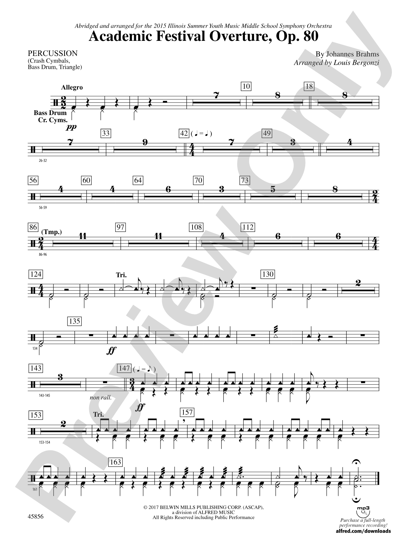 Academic Festival Overture, Op. 80: 1st Percussion
