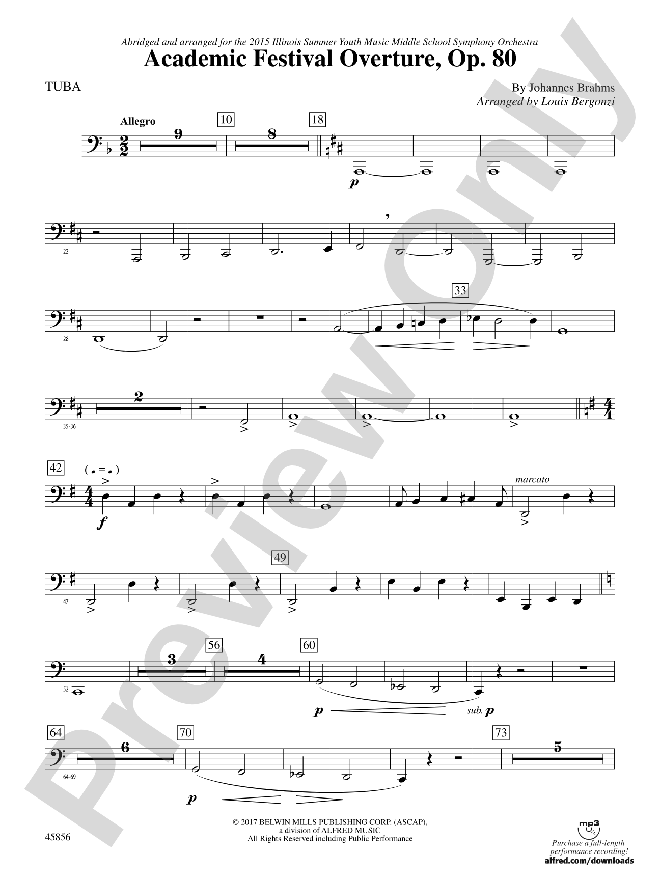 Academic Festival Overture, Op. 80: Tuba