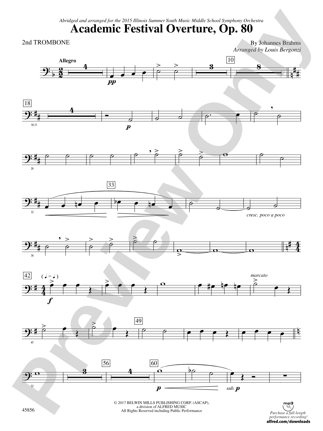 Academic Festival Overture, Op. 80: 2nd Trombone