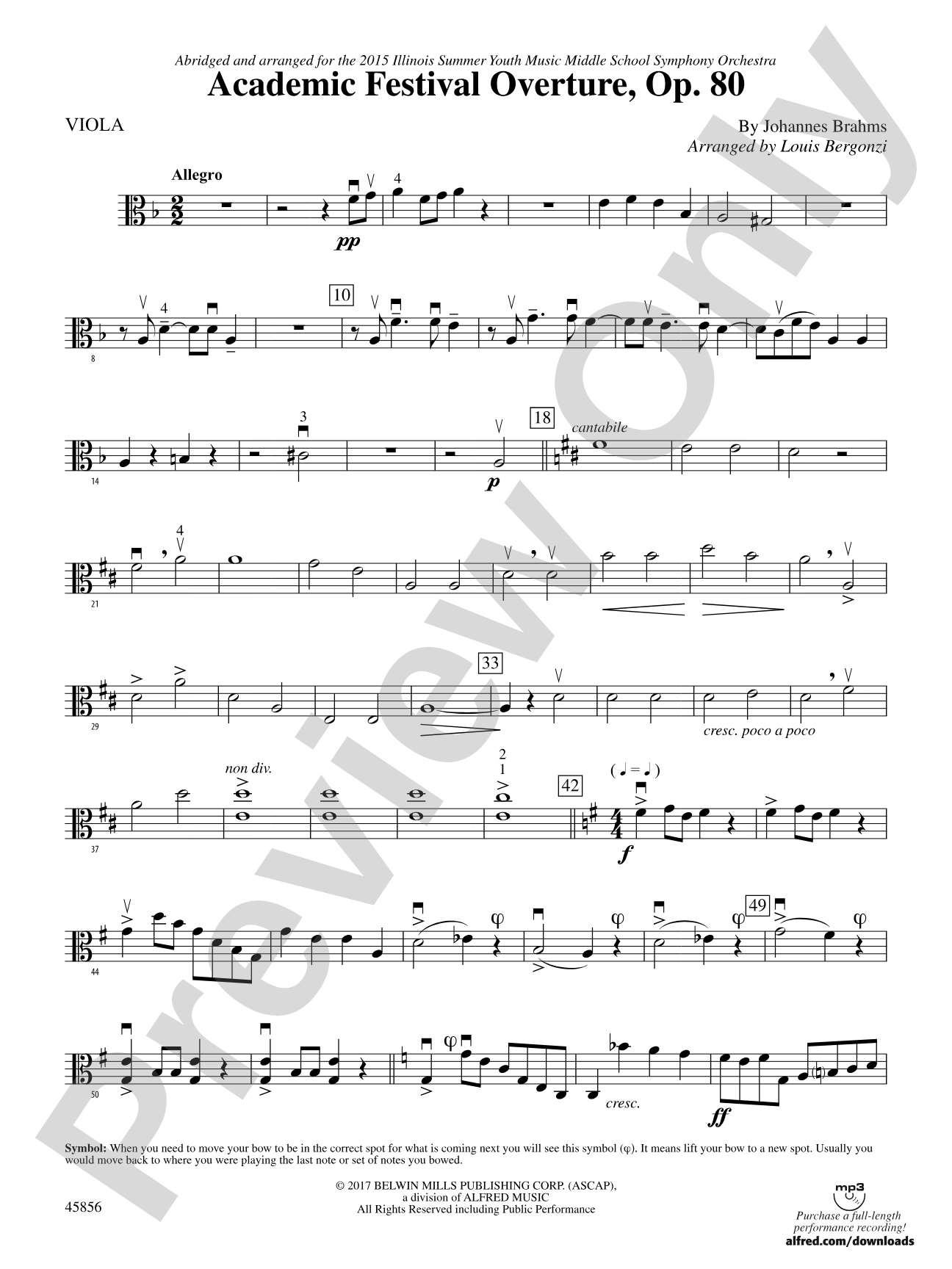 Academic Festival Overture, Op. 80: Viola
