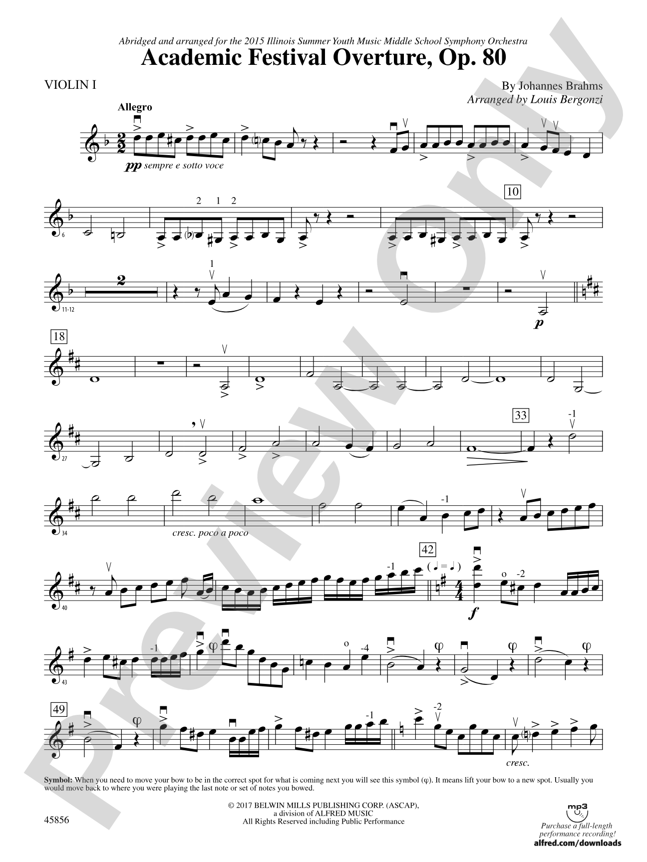 Academic Festival Overture, Op. 80: 1st Violin