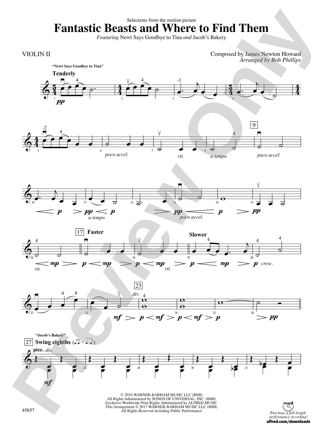 Fantastic Beasts and Where to Find Them: 2nd Violin