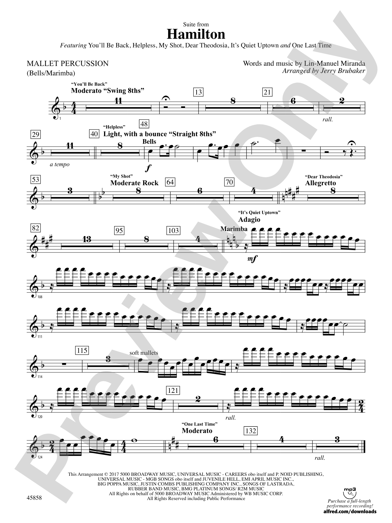 Hamilton, Suite from: Mallets