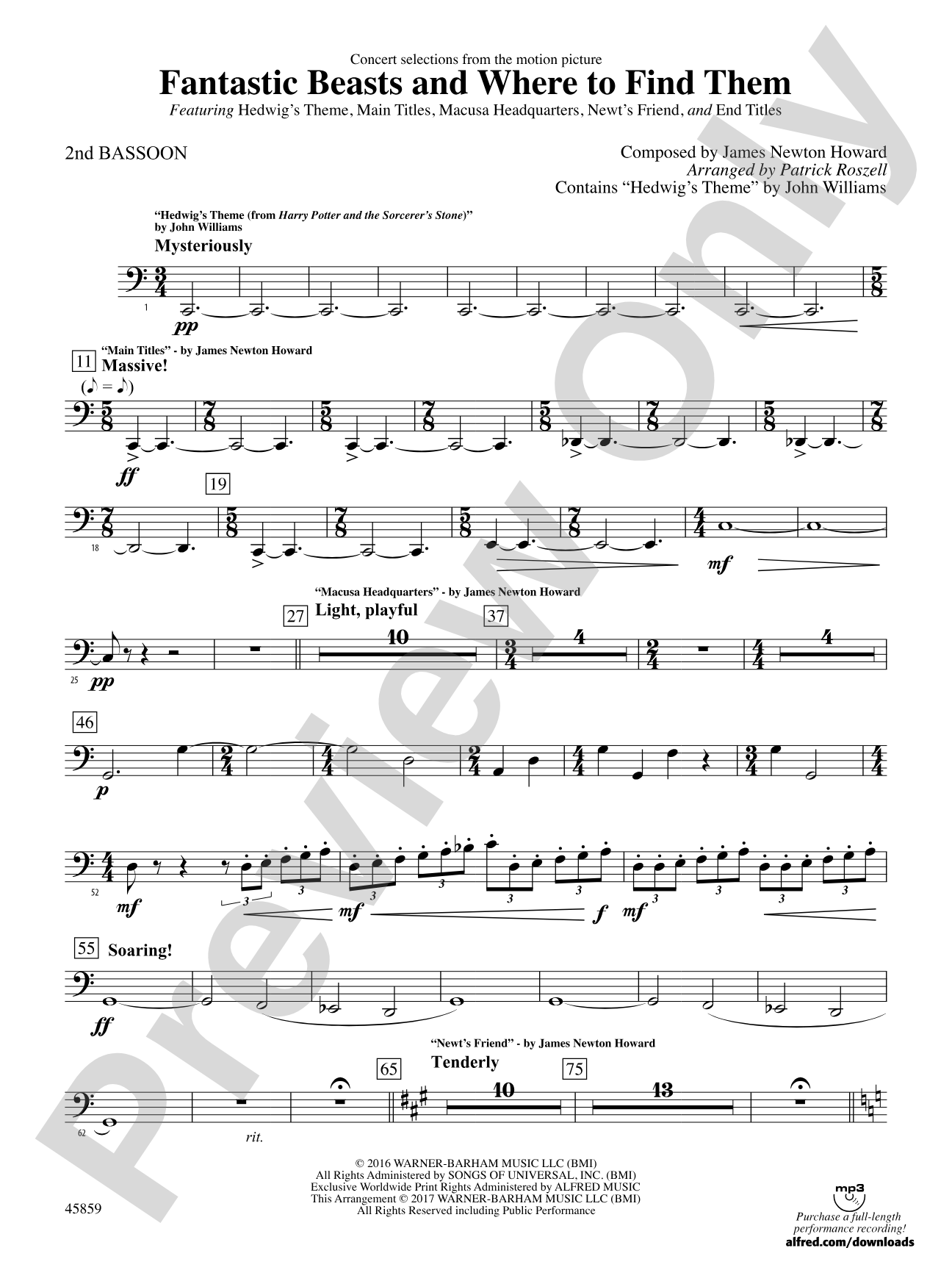 Fantastic Beasts and Where to Find Them: 2nd Bassoon