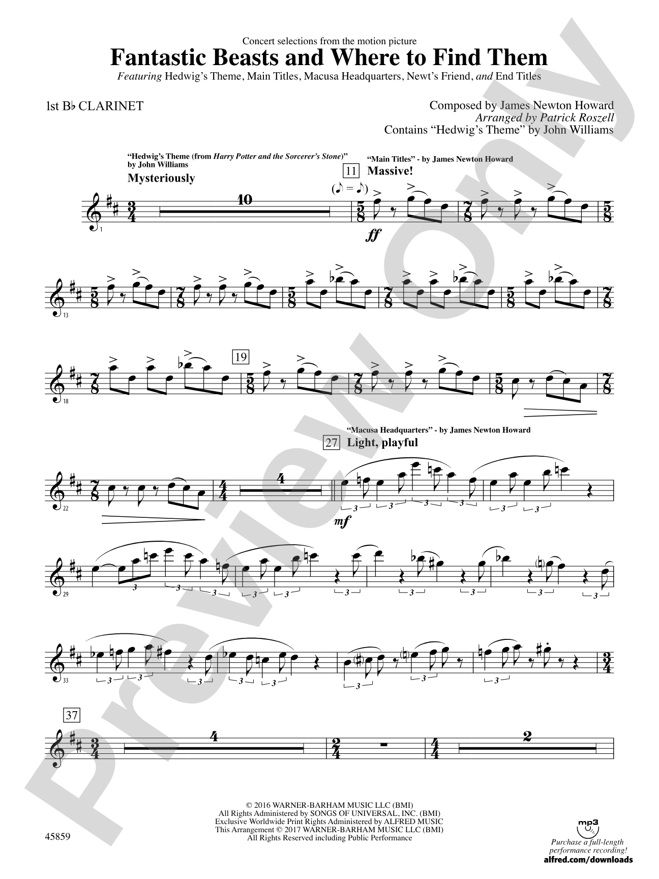 Fantastic Beasts and Where to Find Them: 1st B-flat Clarinet