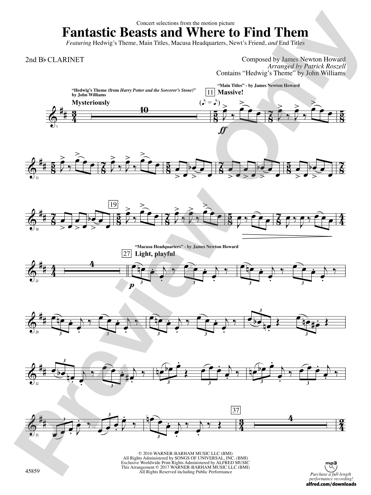 Fantastic Beasts and Where to Find Them: 2nd B-flat Clarinet