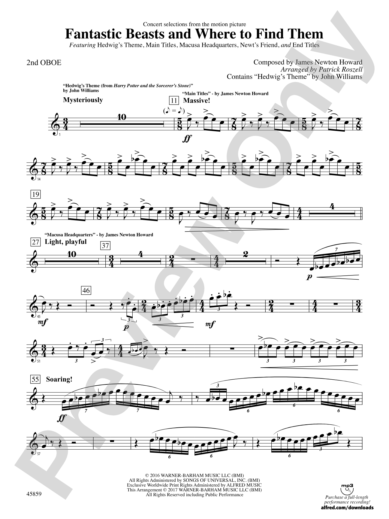 Fantastic Beasts and Where to Find Them: 2nd Oboe