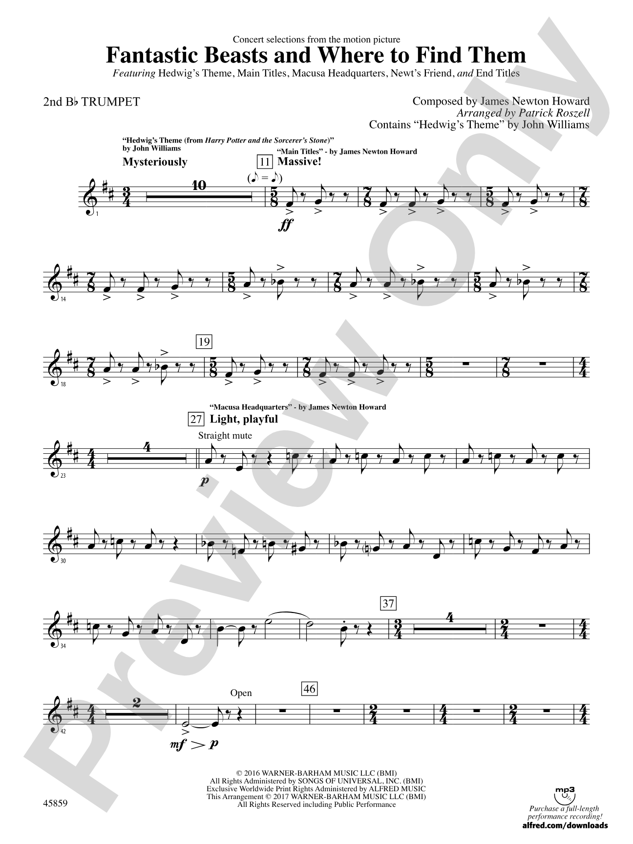 Fantastic Beasts and Where to Find Them: 2nd B-flat Trumpet