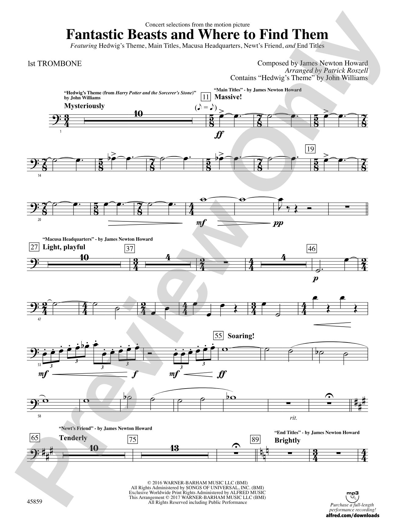Fantastic Beasts and Where to Find Them: 1st Trombone