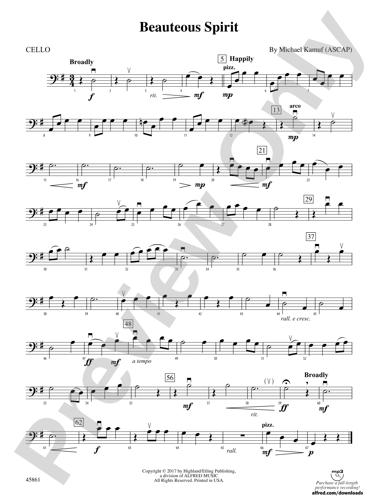 Beauteous Spirit: Cello