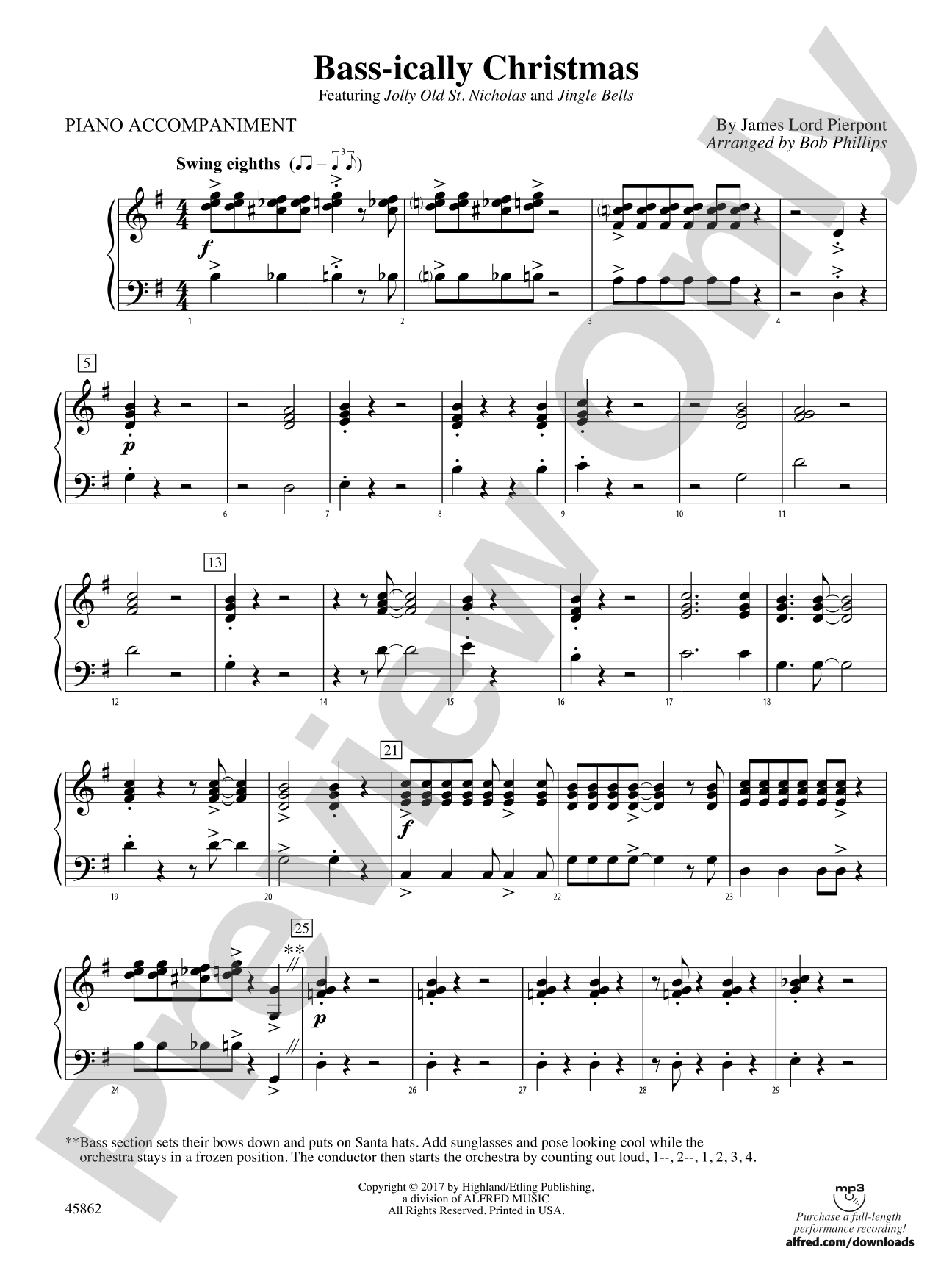 Bass-ically Christmas: Piano Accompaniment